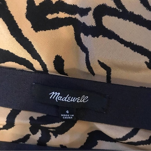 Madewell Silk Midi Slip Skirt Tiger Stripe - Picture 4 of 5